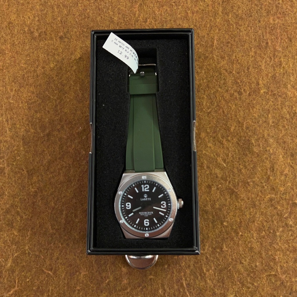 LaBete Mens OS Green Noirceur Analog Quartz Silicone Strap Sport Watch New